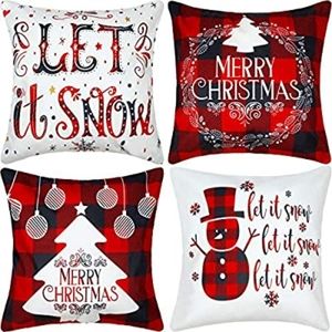 4 Pc Christmas Pillow Covers